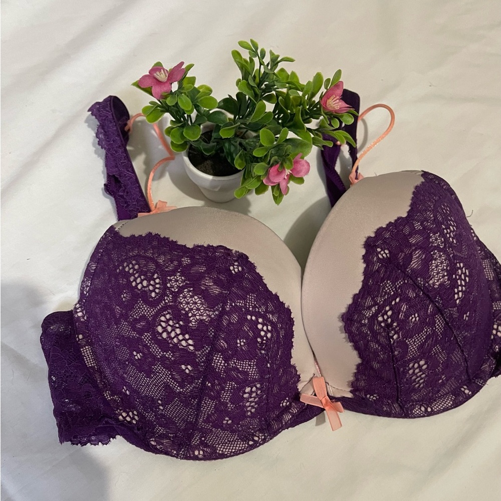 Victoria's Secret Purple and Pink Lace Bra